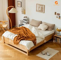 1 Giường Ngủ Gỗ Tự Nhiên Có Hộc Kéo Hiện Đại