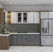 1 Tủ Bếp MDF Phủ Melamine Chữ L Cao Cấp