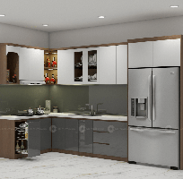 3 Tủ Bếp MDF Phủ Melamine Chữ L Cao Cấp