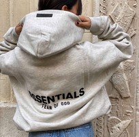 1 Áo Hoodie Unisex Xám Tối Giản   Form Rộng Basic 1 Áo Hoodie Unisex Xám Tối Giản   Form Rộng Basic