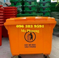 1 Thùng rác nhựa 660 lít dung tích lớn, nắp kín chắn mùi, giúp giữ vệ sinh môi trường sạch đẹp 