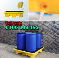 Pallet chống tràn 4 phuy giải pháp an toàn ngăn tràn đổ hóa chất