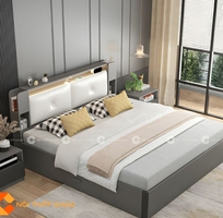 Giường Ngủ Gỗ Công Nghiệp Bọc Nệm Đầu Giường Sang Trọng