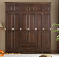 Tủ Quần Áo Gỗ Sồi Tự Nhiên Vân Màu Nâu Mộc Mạc