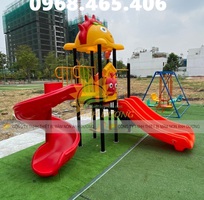 3 Cầu trượt xích đu mầm non, bộ cầu trượt liên hoàn trẻ em