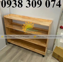 3 Kệ gỗ montessori 3 tầng mầm non,Kệ montessori 4 tầng mầm non