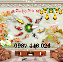 5 Tranh gạch men cửu ngư đồ quần hội HP8722