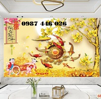 2 Tranh gạch men cửu ngư đồ quần hội HP8722