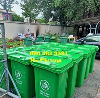 3 Thùng rác nhựa 240lit có bánh xe, nắp kín, dùng tốt ngoài trời