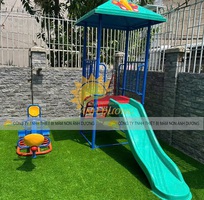 5 Cầu trượt cho bé ngoài trời, Cầu trượt máng đôi công viên