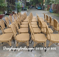 5 Ghế mây đan nhựa chân sắt