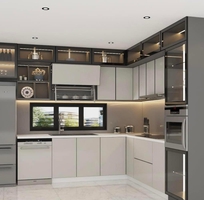 Tủ Bếp Gỗ Công Nghiệp MDF Cao Kịch Trần Đa Năng