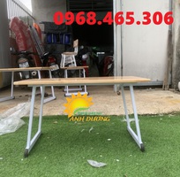 Bàn mầm non gập chân, bàn gỗ mầm non gập chân