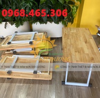 1 Bàn mầm non gập chân, bàn gỗ mầm non gập chân