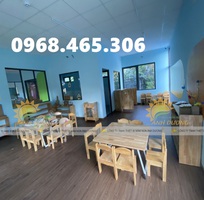 4 Bàn mầm non gập chân, bàn gỗ mầm non gập chân