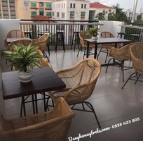 1 Ghế chân sắt mây tre