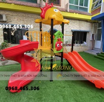 2 Bộ liên hoàn cầu trượt trẻ em, cầu trượt máng xoắn cho bé