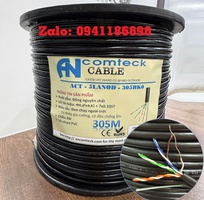Cáp mạng CAT5e UTP đồng dầu chạy ngoài trời - có dây chịu lực gia cường - Outdoor ACT-5LANOD-305BKO