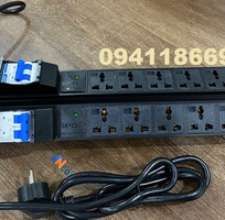 2 Ổ điện thanh nguồn chống sét PDU 6 cổng Hãng Anrack, có atomat 32A chống giật kèm dây nguồn 2M