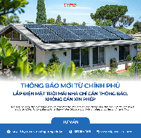 Lắp điện mặt trời mái nhà không cần giấy phép từ Chính phủ