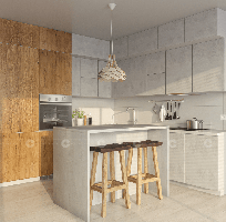 1 Tủ Bếp Gỗ Công Nghiệp MDF Phủ Melamine Cao Cấp