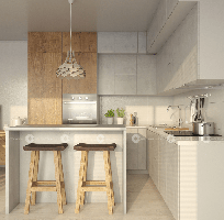 Tủ Bếp Gỗ Công Nghiệp MDF Phủ Melamine Cao Cấp