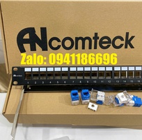4 Thanh đấu nối Patch panel 16 cổng Cat6 UTP mã ACT-16S1U, ACT-JK28-C6-US chính hãng ANCOMTECK