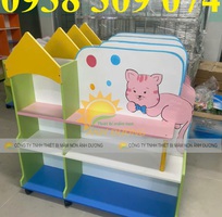 2 Kệ góc chơi mầm non, tủ kệ mầm non, kệ gỗ mầm non