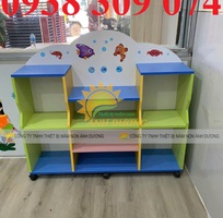 5 Kệ góc chơi mầm non, tủ kệ mầm non, kệ gỗ mầm non