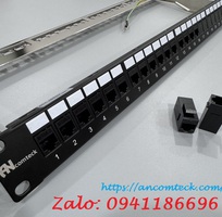 3 Thanh đấu nối mạng Patch panel 24 cổng Cat6A FTP mã ACT-24S1U, ACT-S6A-001 chính hãng ANCOMTECK