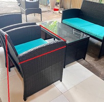 Sofa cafe nhựa giả mây