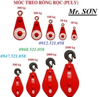 Móc treo ròng dọc sắt đỏ 30kg, 50kg,100kg,200,300kg 0912521058 Sơn Mr có puly sắt 1,2,3,5,10 tấn