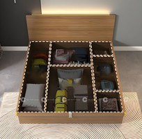 2 Giường Ngủ Gỗ Công Nghiệp Màu Nâu Vân Gỗ Có Hộc Kéo 2 Giường Ngủ Gỗ Công Nghiệp Màu Nâu Vân Gỗ Có Hộc Kéo