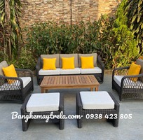 Bàn ghế sofa phòng khách mây nhựa