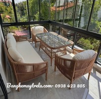 1 Bàn ghế sofa phòng khách mây nhựa