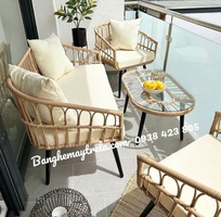 3 Bàn ghế sofa phòng khách mây nhựa