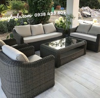 4 Bàn ghế sofa phòng khách mây nhựa