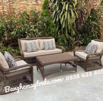 7 Bàn ghế sofa phòng khách mây nhựa