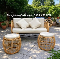 9 Bàn ghế sofa phòng khách mây nhựa