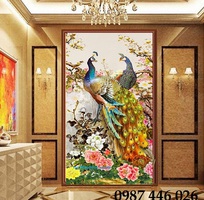 6 Tranh gạch men chim công HP923