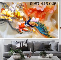 3 Tranh gạch men chim công HP923