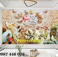 5 Tranh gạch men chim công HP923