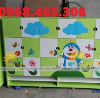 1 Tủ cặp mầm non, tủ gỗ cặp dép mầm non