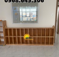 2 Tủ cặp mầm non, tủ gỗ cặp dép mầm non