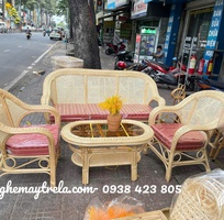 7 Bộ bàn ghế sofa mây tự nhiên kết hợp lưới mắt cáo