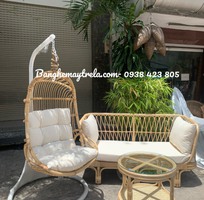Combo bàn ghế kèm xích đu mây cho phòng khách