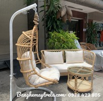 1 Combo bàn ghế kèm xích đu mây cho phòng khách
