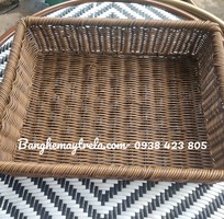 3 Khay nhựa giả mây đựng đồ chữ nhật