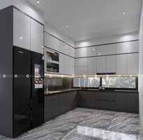 1 Tủ Bếp Gỗ Công Nghiệp MDF Thiết Kế Chữ L Tối Ưu Lưu Trữ