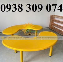 Bàn nhựa vòng cung nhập khẩu, bàn bán nguyệt mầm non
